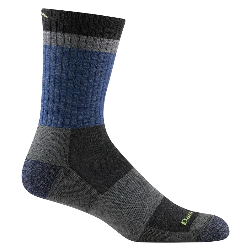 Darn Tough Heady Stripe Micro Crew Lightweight Hiking Socks Mens Blue